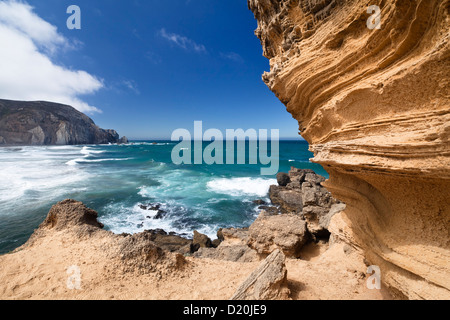 Spiaggia Praia da Castelejo, Costa Atlantica, Algarve, Portogallo, Europa Foto Stock