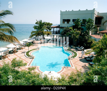 Serena Inn Hotel, ex palazzo ora hotel di lusso di Aga Khan gruppo presso la riva Forodhani di Stone Town Zanzibar, Tanzania, EAS Foto Stock