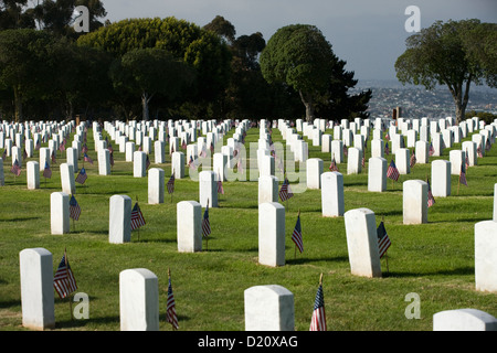 Lapidi FORT ROSECRANS cimitero nazionale POINT LOMA SAN DIEGO CALIFORNIA USA Foto Stock