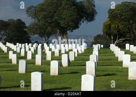 Lapidi FORT ROSECRANS cimitero nazionale POINT LOMA SAN DIEGO CALIFORNIA USA Foto Stock