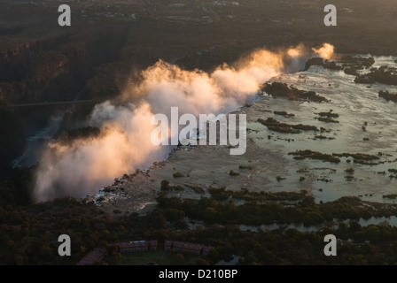 Victoria Falls visto dall'aria, Zambia e Zimbabwe Foto Stock