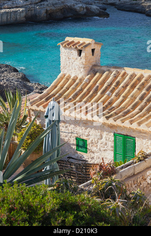 Casa di pietra a Cala S Almunia, Santanyi, Maiorca, SPAGNA Foto Stock