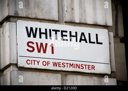 Whitehall SW1 strada segno London Westminster Foto Stock