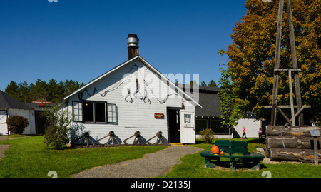 Il negozio di fabbro ferraio al Camp 5 Logging Camp in Laona, Wisconsin Foto Stock