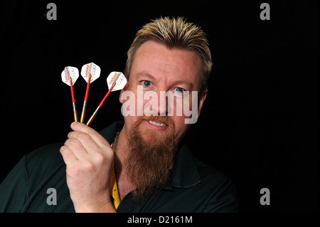 Australian freccette player Simon Whitlock Foto Stock