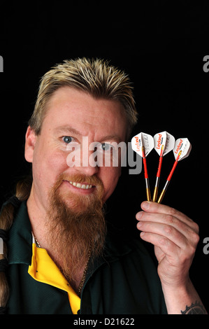 Australian freccette player Simon Whitlock Foto Stock