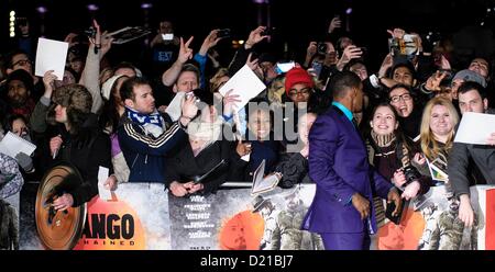 Attore Jamie Foxx assiste il Regno Unito Premiere di Django Unchained il 10/01/2013 presso Empire Leicester Square, Londra. Persone nella foto: Jamie Foxx. Foto di Julie Edwards/Alamy Live News Foto Stock