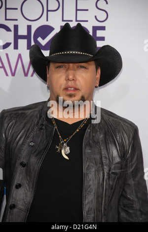 Cantante Country Jason Aldean arriva al trentanovesimo annuale di People's Choice Awards presso il Nokia Theatre in L.A. Vive a Los Angeles, Stati Uniti d'America, il 09 gennaio 2013. Foto: Hubert Boesl/dpa Foto Stock