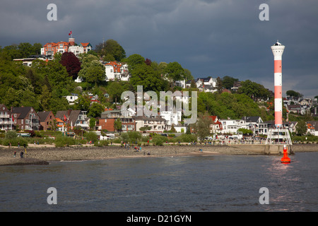 Blankenese ville lungo il fiume Elba, Blankenese, Amburgo, Germania, Europa Foto Stock