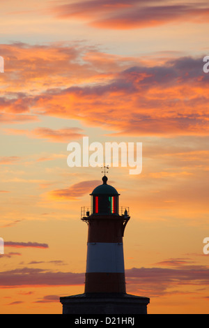 Faro al tramonto, Helsinki, Finlandia meridionale, Finlandia, Europa Foto Stock