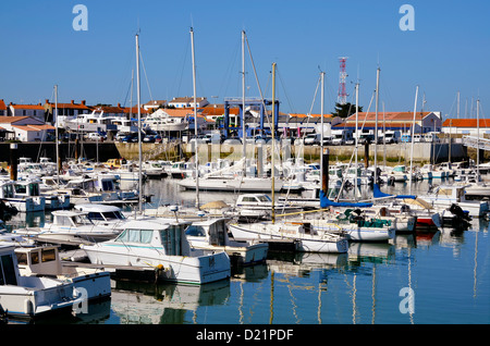 Porto di l'Herbaudière sull isola di Noirmoutier en l'île nel dipartimento della Vandea nella regione Pays de la Loire in western F Foto Stock