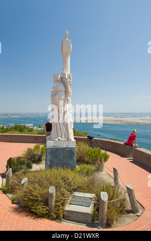 JUAN RODRIGUEZ CABRILLO STATUA (©ALVARO DE BREE 1939) CABRILLO MONUMENTO NAZIONALE PUNTO LOMA SAN DIEGO CALIFORNIA STATI UNITI Foto Stock