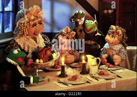 Die Weihnachtsgeschichte Muppets Muppet Christmas Carol, un die Familie Cratchit.Caption locale *** 1992 -- Foto Stock