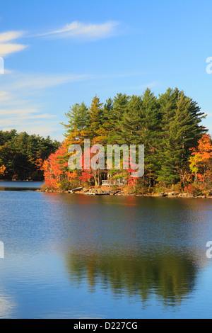 Lago Megunticook, Camden, Maine, Stati Uniti d'America Foto Stock