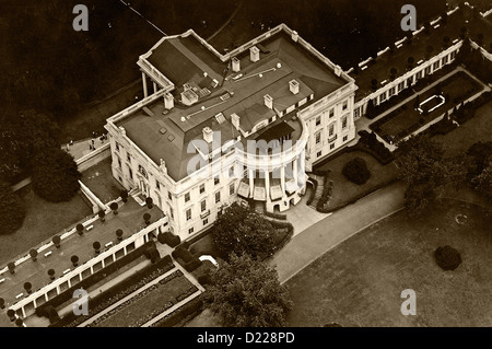 Storico fotografia aerea Casa Bianca di Washington, DC Foto Stock