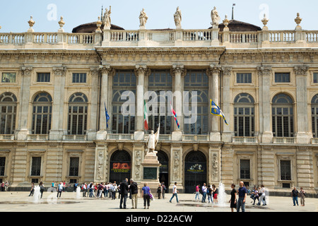 Il Palazzo Madama in piazza Castello che ospita il Museo Civico di arte antica a Torino Italia Foto Stock