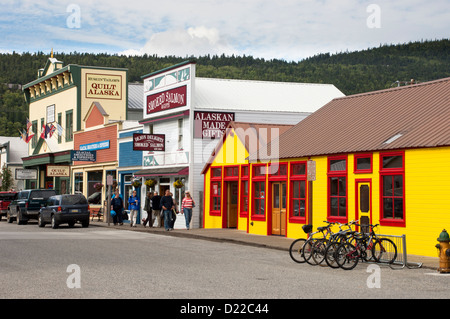 I negozi retail in Skagway, Alaska, STATI UNITI D'AMERICA Foto Stock