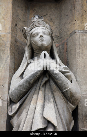 San Radegund statua, Saint Germain l'Auxerrois chiesa, Parigi Foto Stock