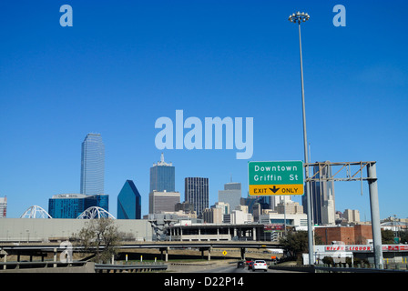 Il centro cittadino di Dallas, Texas TX Foto Stock