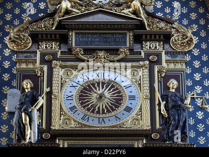 La torre dell orologio (Tour de l'Horloge), la Conciergerie, Parigi Foto Stock