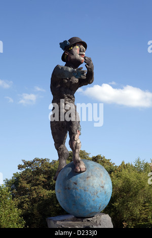 Bonn, Germania, statua di Mercurio di fronte alla Torre Post Foto Stock