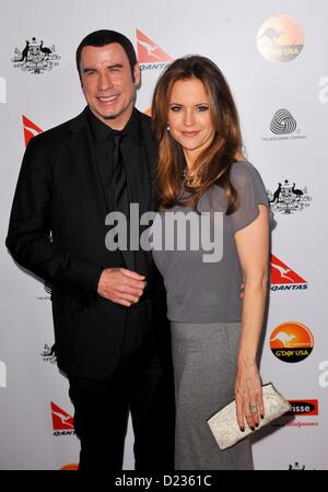 John Travolta e Kelly Preston presso gli arrivi per G'Day USA Gala, JW Marriot a LA LIVE, Los Angeles, CA 12 gennaio 2013. Foto di: Elizabeth Goodenough/Everett Collection Foto Stock