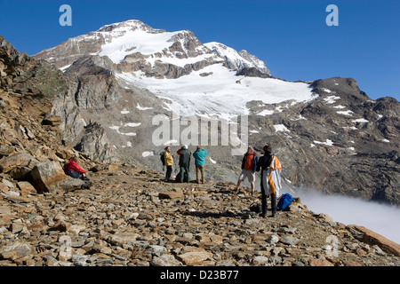 Piemonte: Alagna Valsesia / Punta Indren mountain Foto Stock