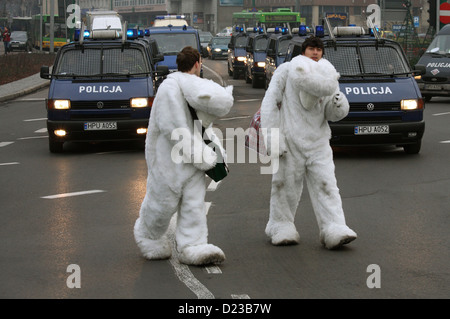 Poznan, Polonia, dimostrazione contro il cambiamento climatico Foto Stock