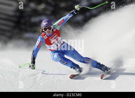 St Anton, Austria. Xiii gen, 2013. Sci Alpino FIS World Cup Super G per le donne Tina Maze SLO Foto Stock