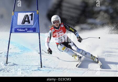 St Anton, Austria. Xiii gen, 2013. Sci Alpino FIS World Cup Super G per le donne Giulietta Mancuso USA Foto Stock