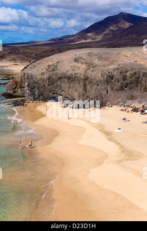 Playa del Pozo, Papagayo, Lanzarote, Isole Canarie, Spagna Foto Stock