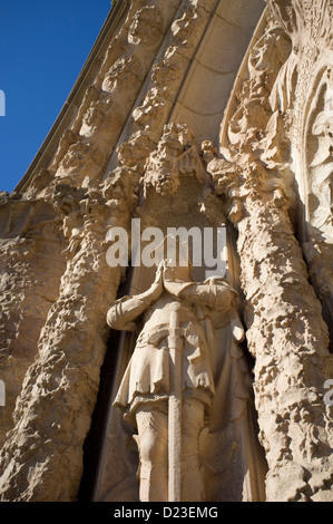 Muratura in pietra, Chiesa del Sacro Cuore di Gesù, Barcellona, Spagna Foto Stock