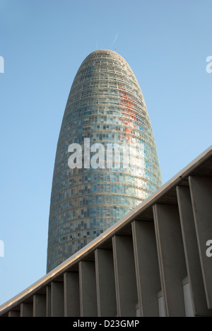 La Torre Agbar edificio di Barcellona. Catalunya, Barcelona, Spagna. Foto Stock