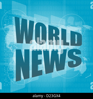 News e stampa concetto: parole world news su display digitale Foto Stock