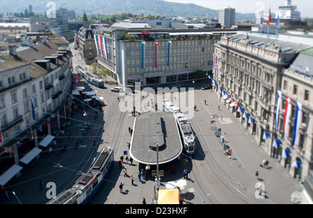 Zurigo, Svizzera, banca UBS e Credit Suisse Paradeplatz Foto Stock