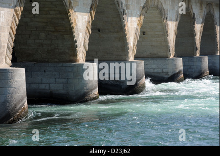 Schaffhausen, Svizzera, Rheinbruecke Cascate del Reno Foto Stock