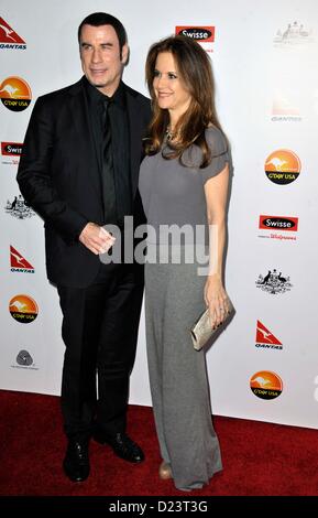 Los Angeles, California, USA. Il 12 gennaio 2013. John Travolta e Kelly Preston frequentando il 2013 G'Day USA Los Angeles Black Tie gala tenutosi presso il JW Marriot a LA LIVE a Los Angeles, la California il 12 gennaio 2013. 2013(Immagine di credito: © D. lunga/Globe foto/ZUMAPRESS.com) Foto Stock