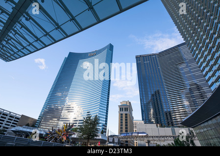 Bellissima vista del Il Vdara Hotel and Spa si trova nel centro della città di Las Vegas. Foto Stock