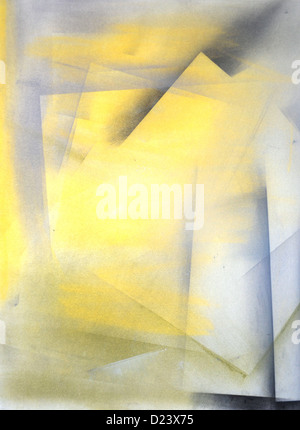 Grigio e giallo arte astratta pittura Foto Stock