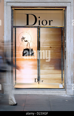 Roma, Italia, vetrina per Dior Foto Stock