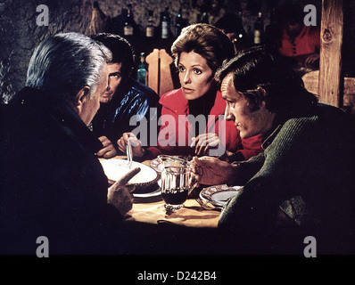 Bankraub Am Monte Rosa Snow Job Vittorio De Sica, ?, Danielle Gaubert, Jean-Claude Killy Nach dem Einbruch erfolgreichen Foto Stock