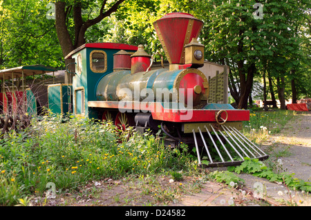 Berlino, Germania, ferrovia in miniatura nella ex Spreepark Plänterwald in Foto Stock