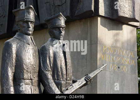 Poznan, Polonia, dettaglio del monumento per il regno polacco insorti Foto Stock