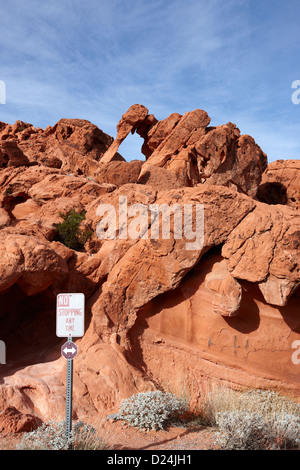 Elephant Rock arenaria formazione di roccia della Valle del Fuoco del parco statale nevada usa Foto Stock