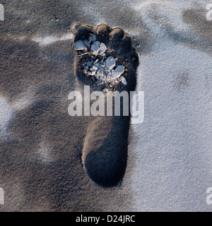 Ingombro con la cenere nel vulcano Tavurvur, Rabaul, isola di Nuova Bretagna, Papua Nuova Guinea Foto Stock
