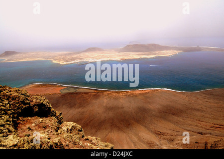 La Graciosa isola vista da El Mirador, Lanzarote Foto Stock