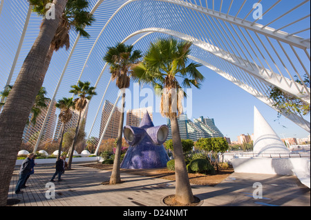 Spagna Valencia la Città delle Arti e delle scienze edificio Ciudad de las Artes y de las Ciencias Foto Stock