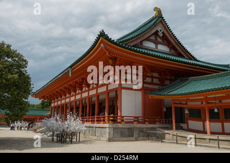 Cerimonia principale Hall nel Santuario Heian, Kyoto in Giappone Foto Stock