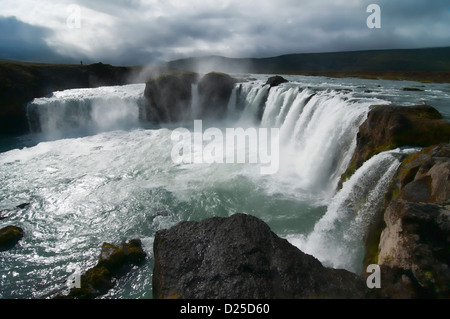 Belle cascate Godafoss nel nord dell'Islanda Foto Stock