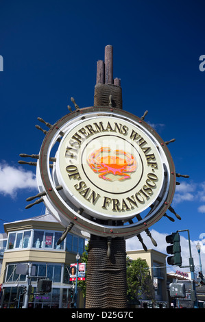 Fishermans Wharf segno San Francisco Foto Stock